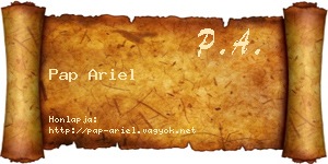 Pap Ariel névjegykártya